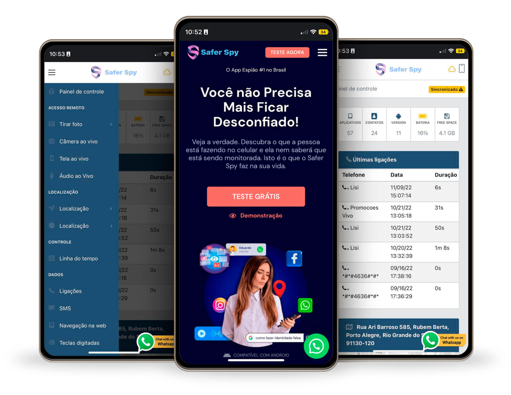 OS 17 MELHORES programa espião | Safer Spy - Teste Grátis
